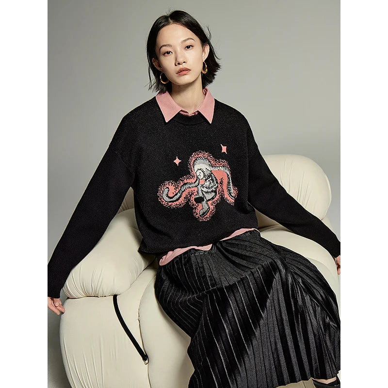 Artistic Cartoon Jacquard Sweater