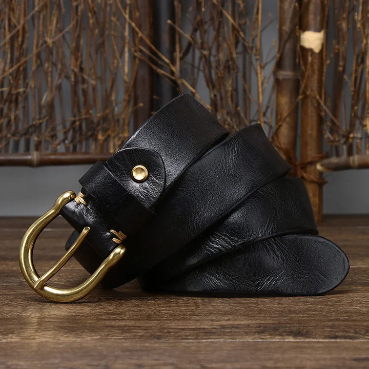 Stylish Horseshoe Buckle Leather Belt