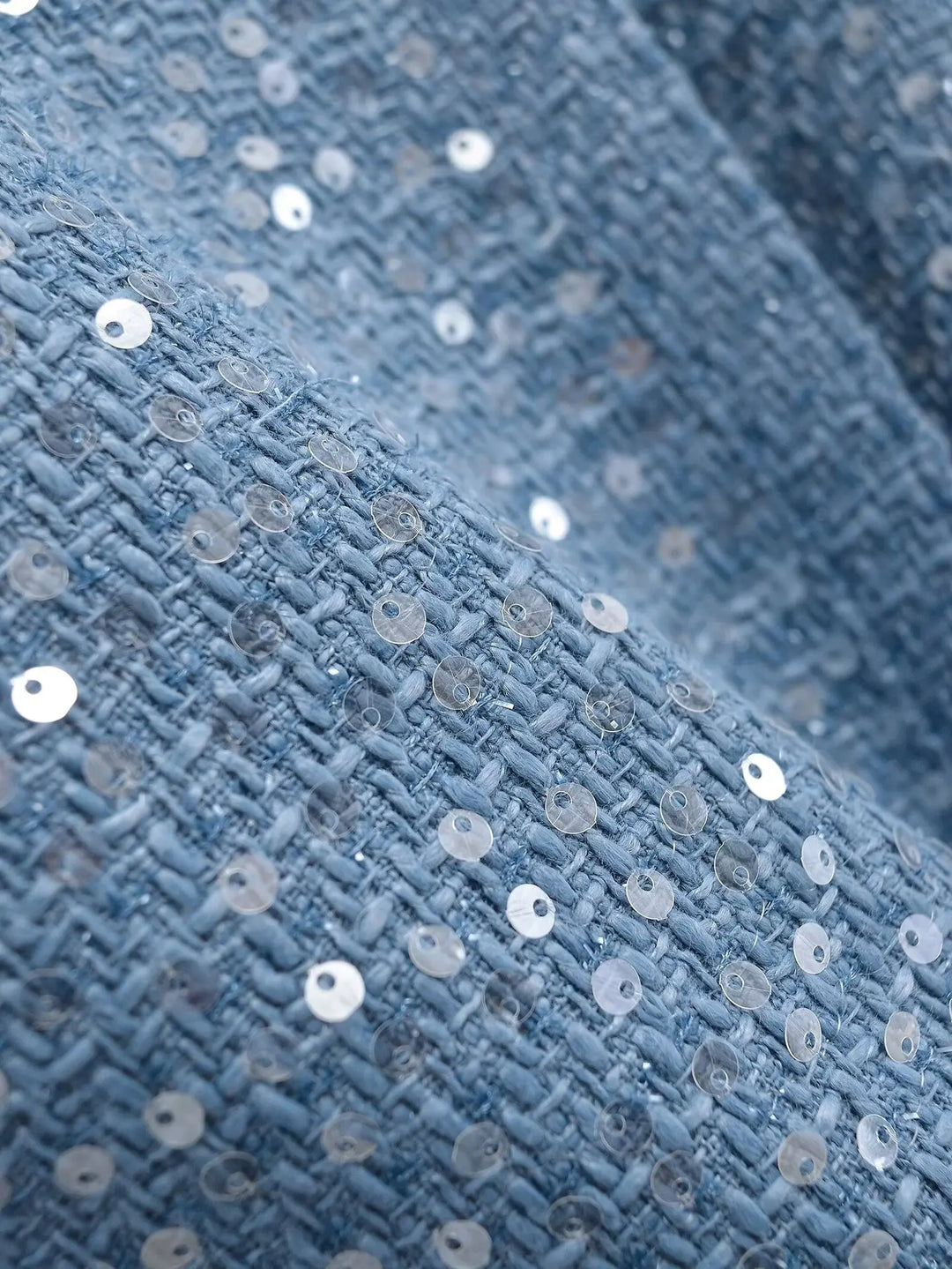 Modern Crewneck Tweed Short Coat