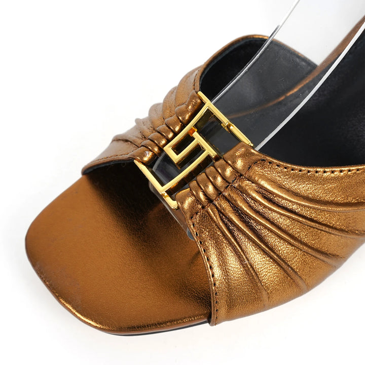 Luxury Open-Toed Square Heel Sandals