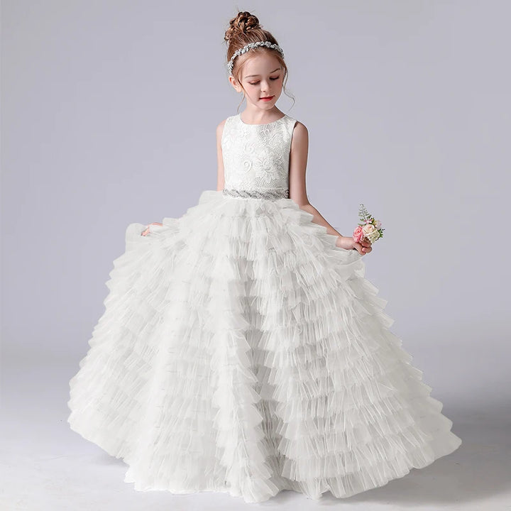 Slick Tiered Tulle Flower Party Dress