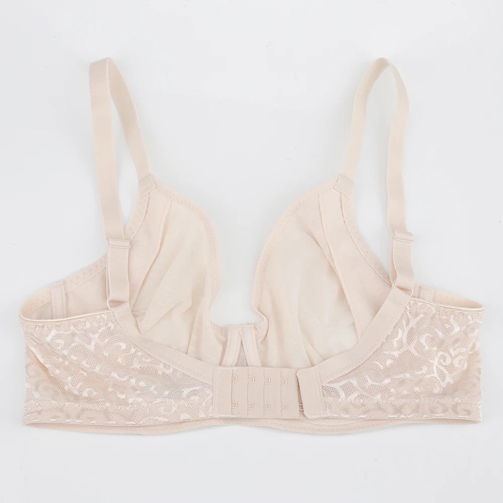 Comfortable Floral Mesh Ultra-thin Bra