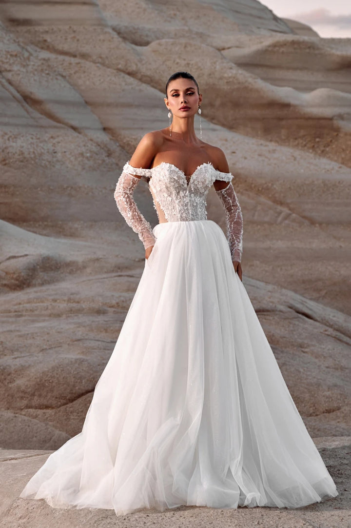 Radiant Beaded Lace Wedding Dress