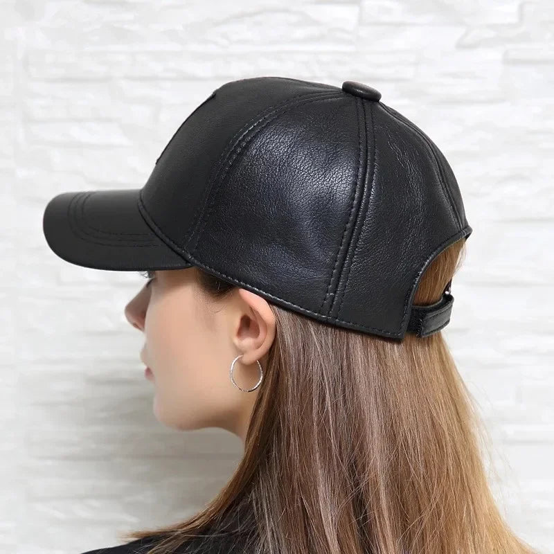 Stylish Soft Novelty Leather Casual Cap