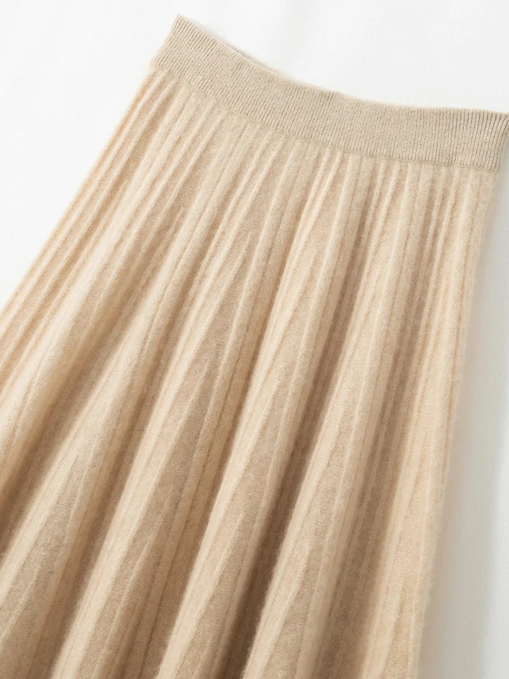 Timeless A-Line Midi Cashmere Skirt