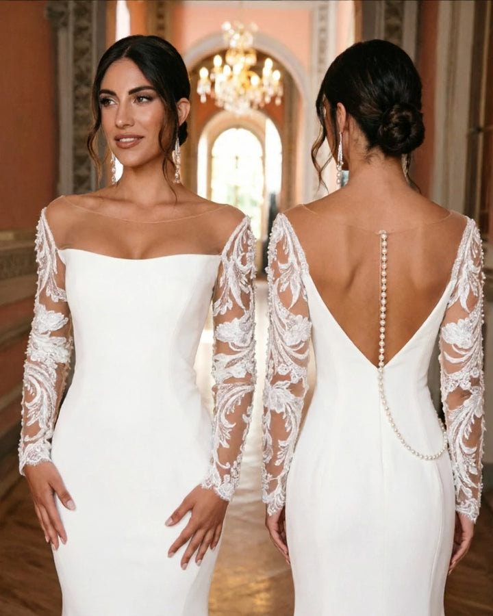 Stunning Open Back Bridal Gown