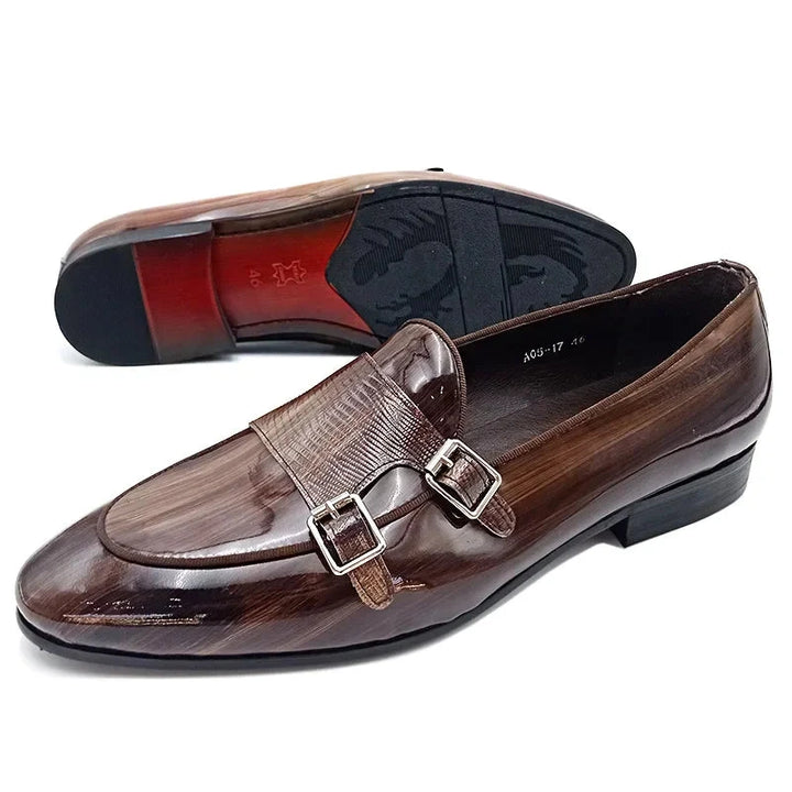 Leather Monk Strap Loafers