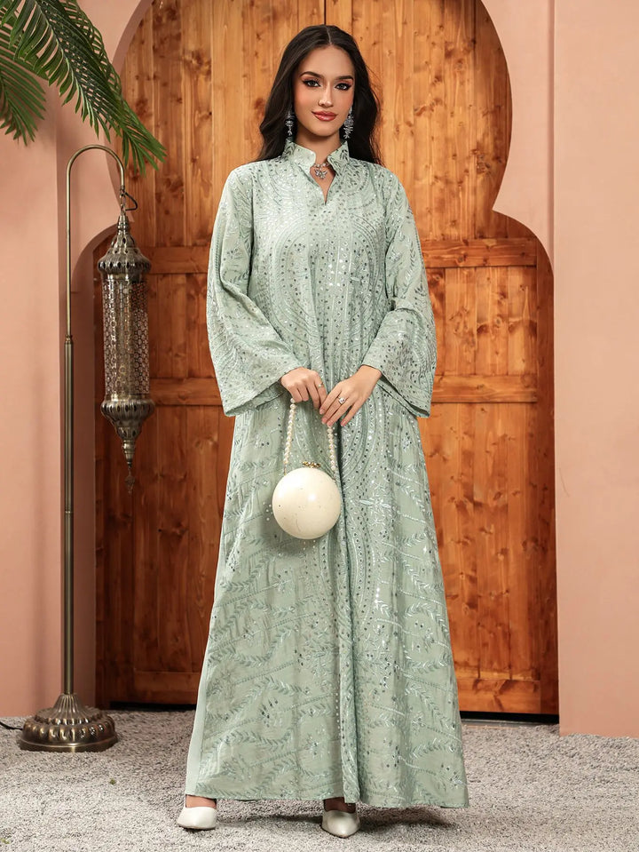 Lovely Embroidered Long Abaya Dress