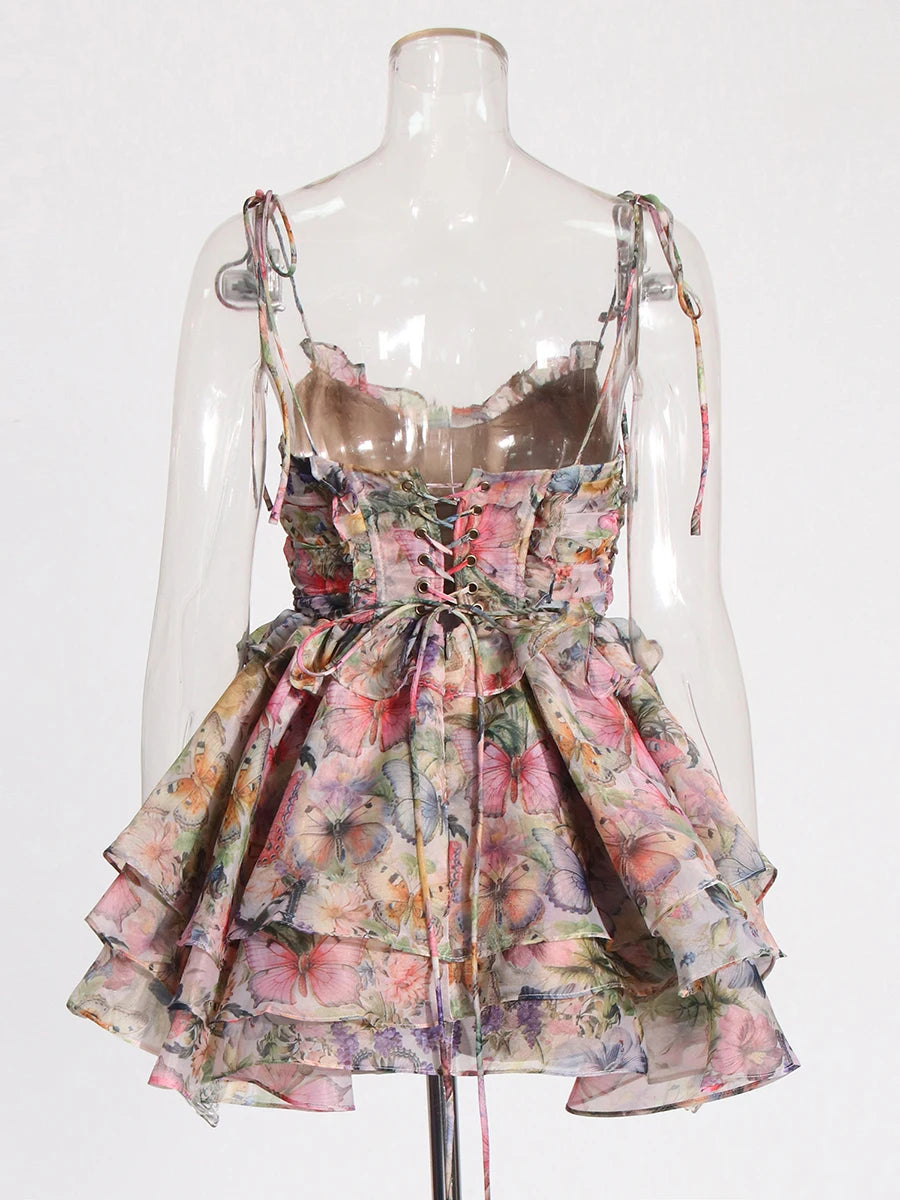 Fancy High Waist Mini Dress