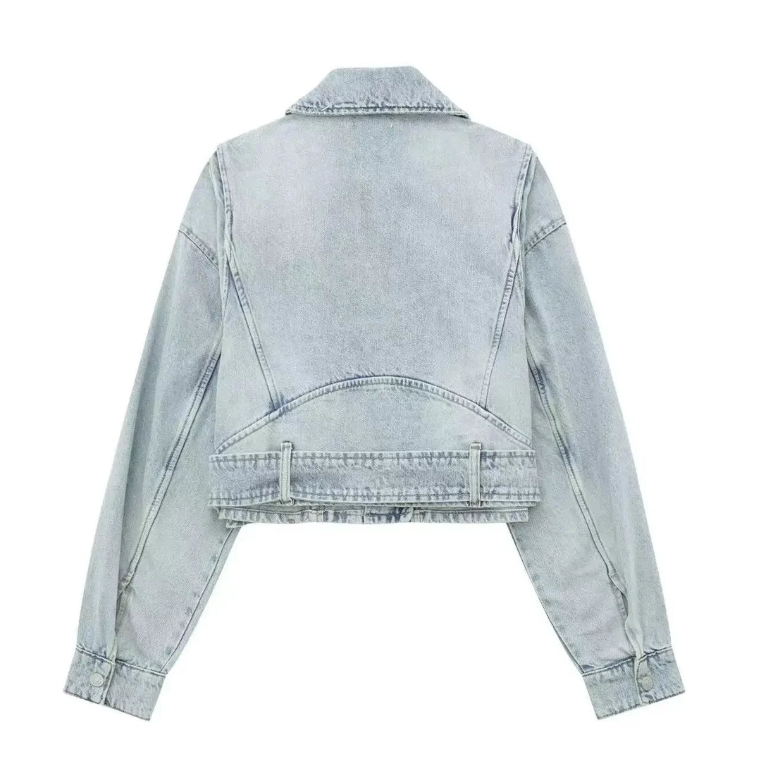 Fashionable Lapel Long Sleeve Short Jacket