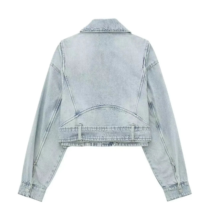 Fashionable Lapel Long Sleeve Short Jacket