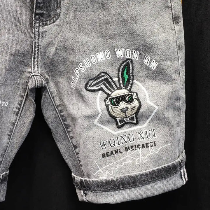 Stylish Rabbit Embroidery Shorts