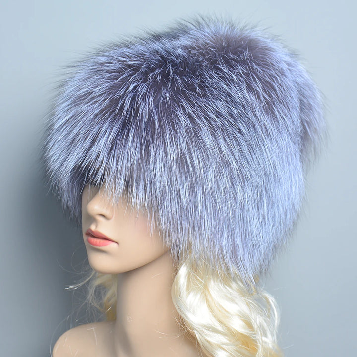 Thick Knitted Real Fur Winter Hat