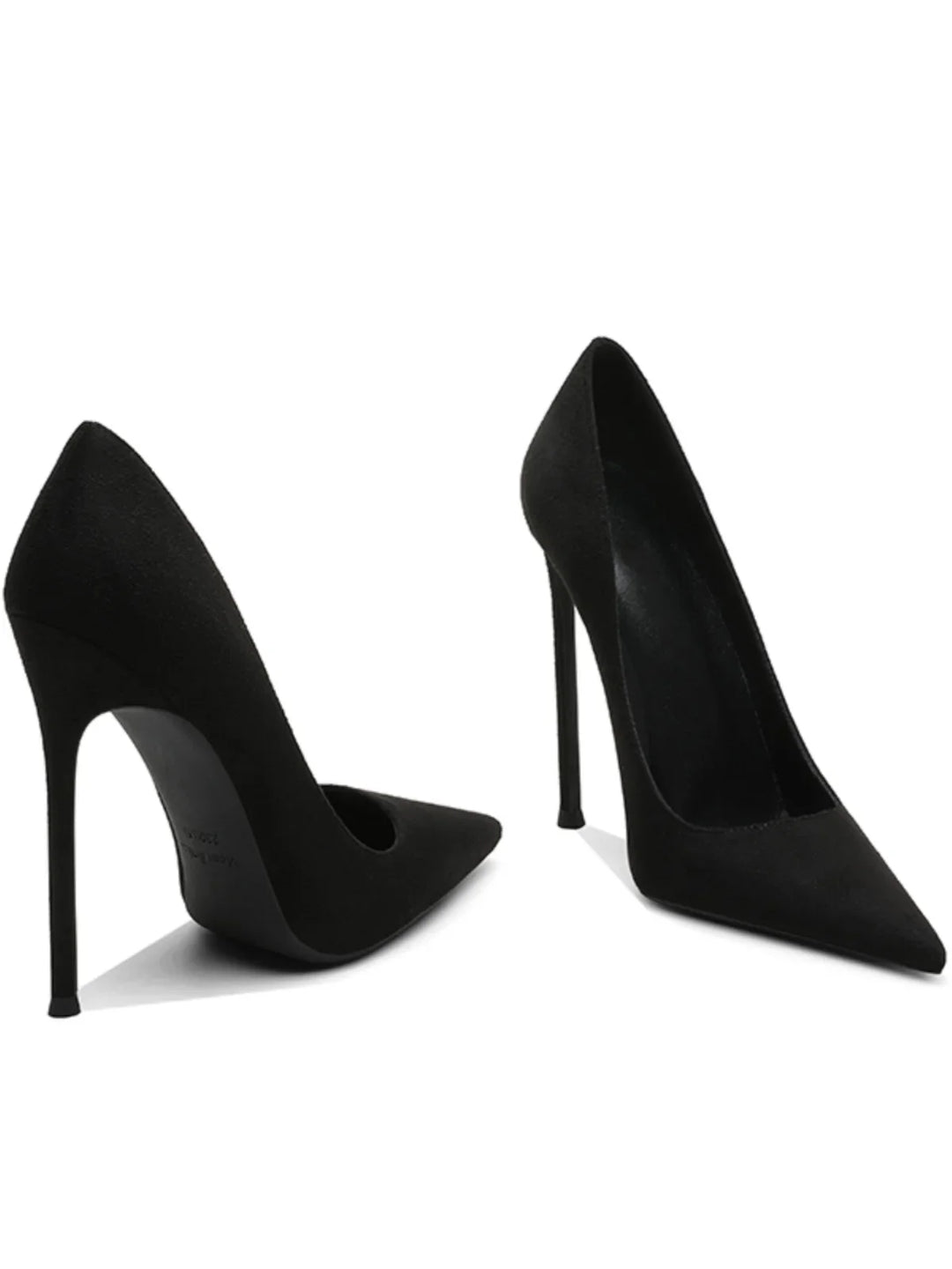 Black Suede Slim Heel Pumps