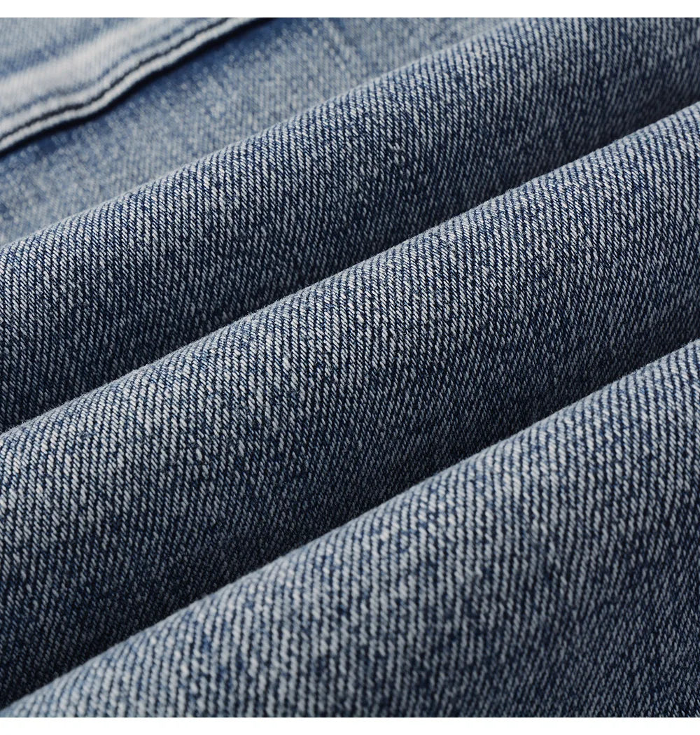 Spliced Two-Tones Denim Jeans Pants