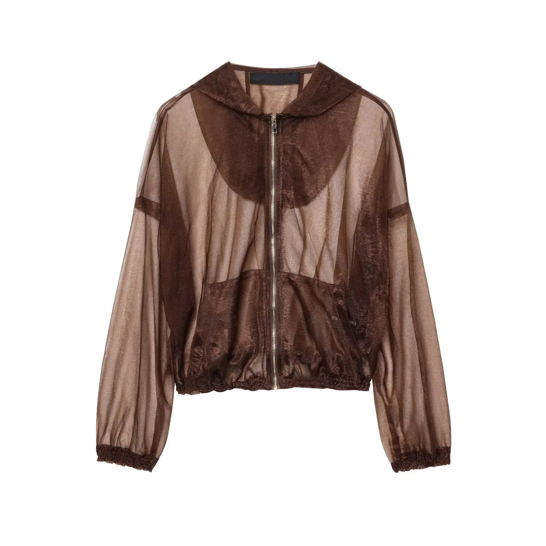 Casual Semi-Sheer Organza Jacket