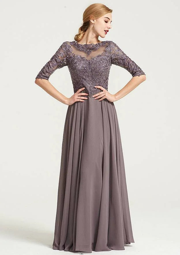 Regal A-Line Mother Of Bride Gown