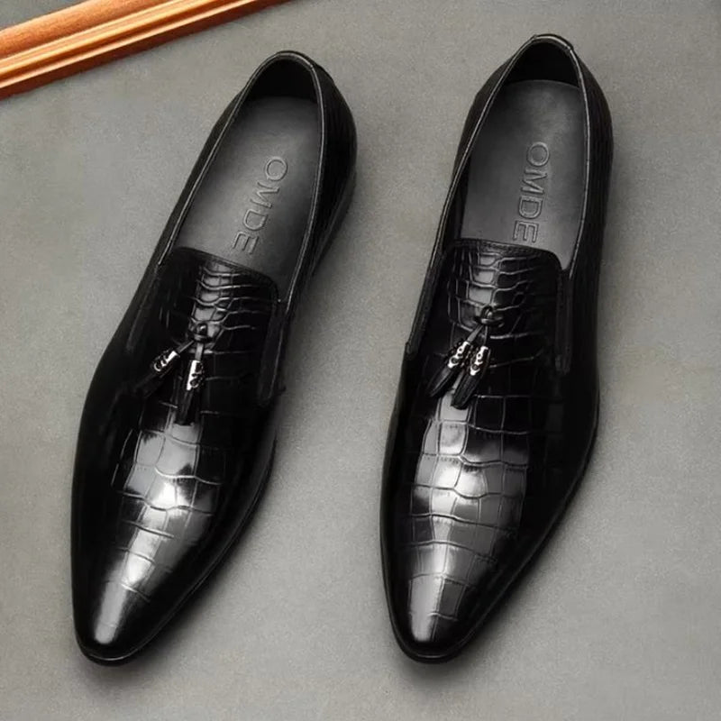 Smart Embossed Slip-On Loafers