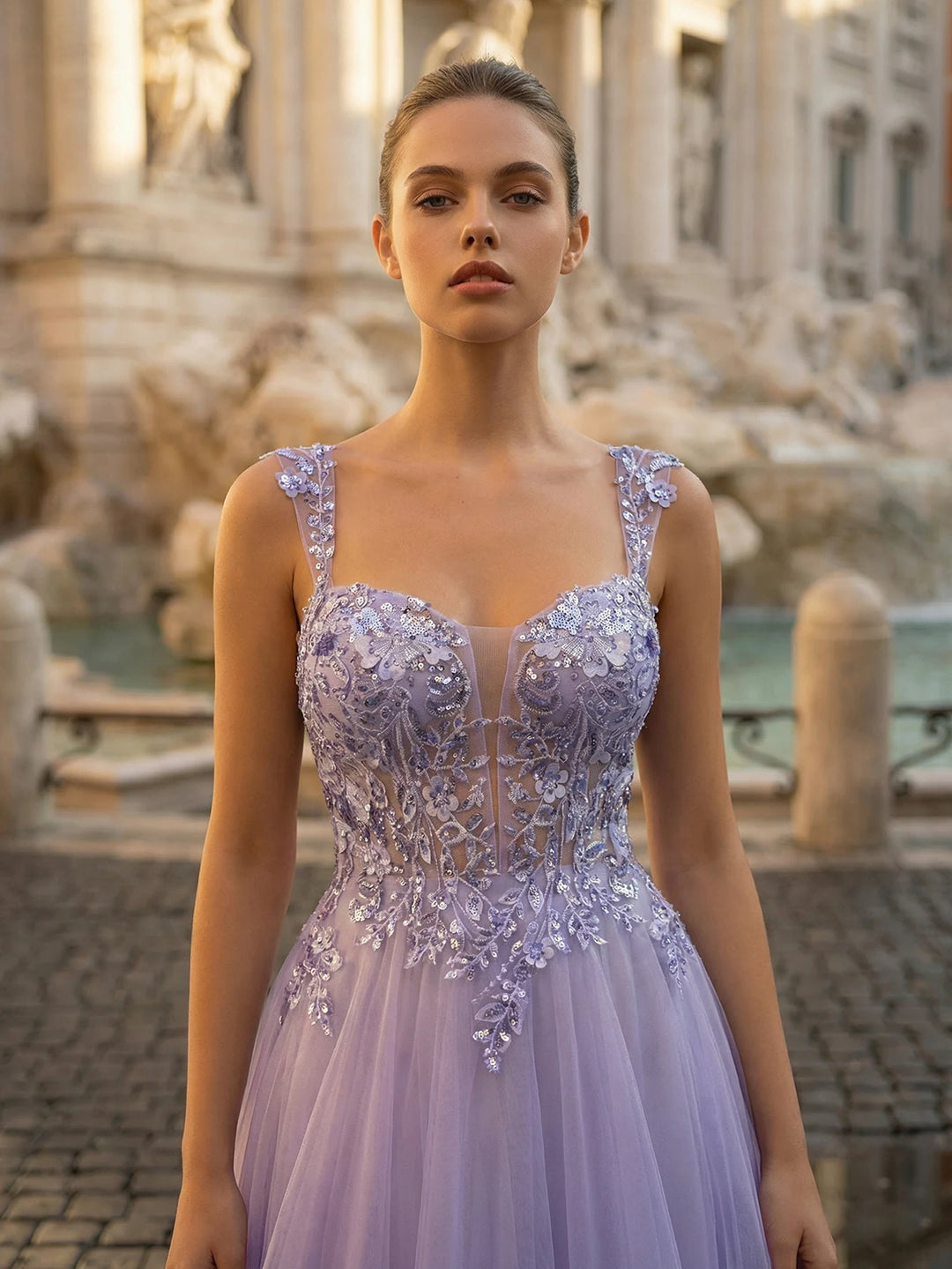Romantic V-Neck Evening Party Dress