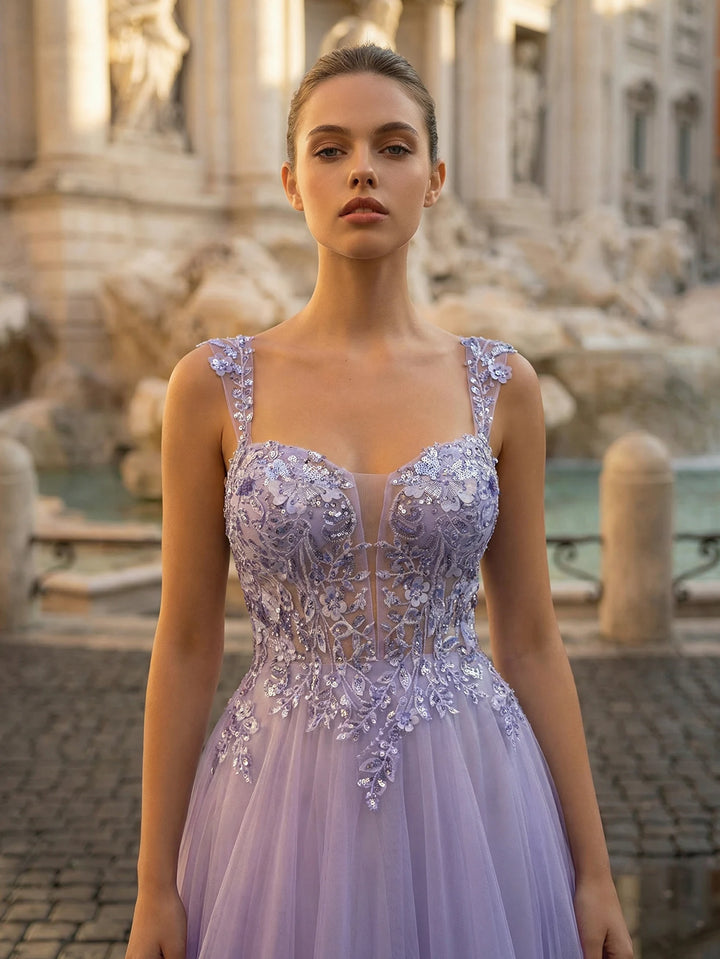 Romantic V-Neck Evening Party Dress