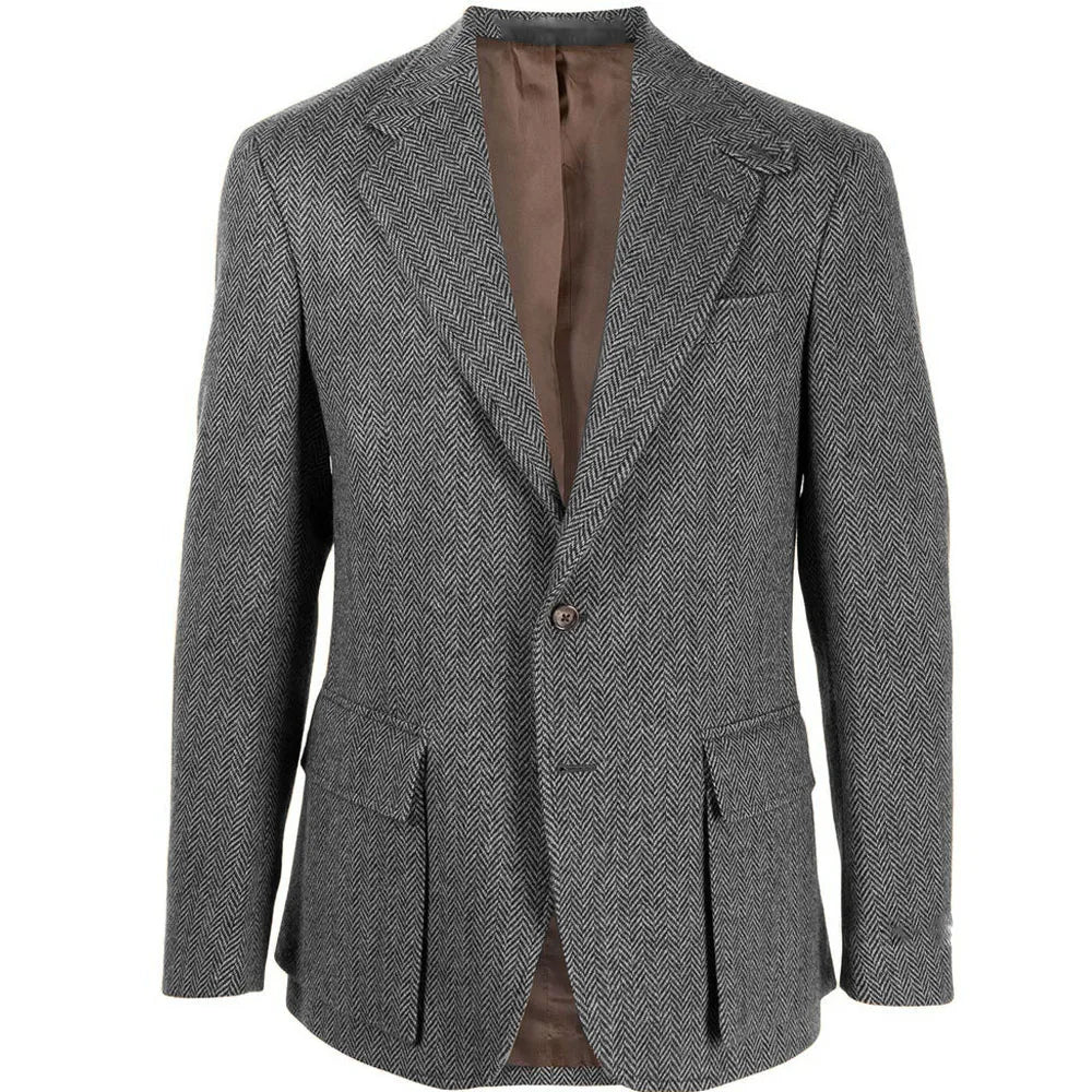 Handsome Patterned Herringbone Blazer