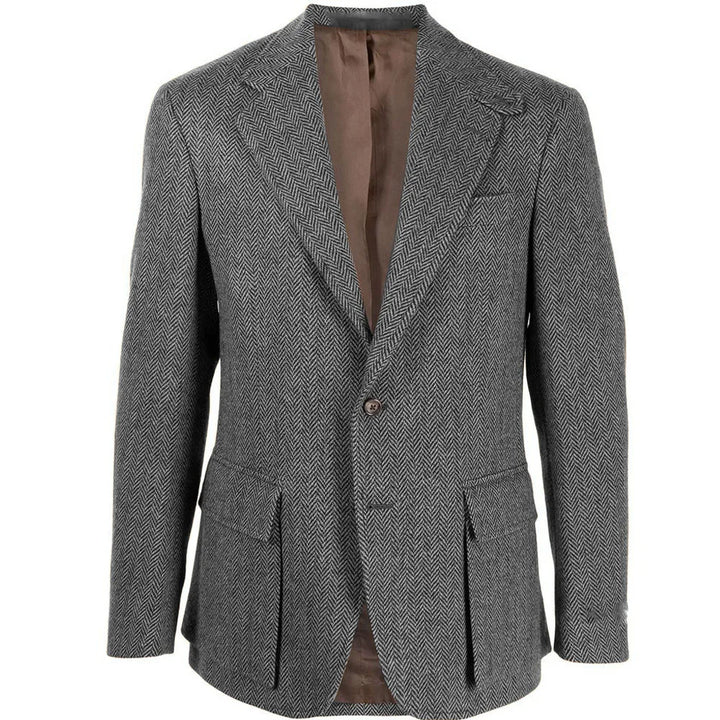 Handsome Patterned Herringbone Blazer