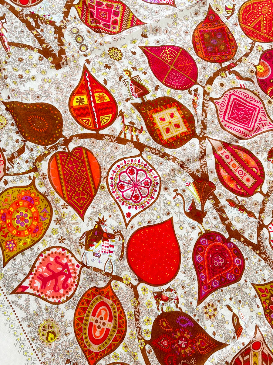 Oversized Printed Cashmere Tassels Scarf