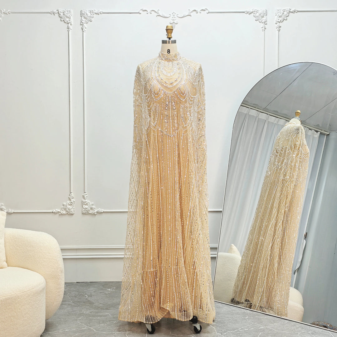 Luxurious Cape Wedding Party Dress