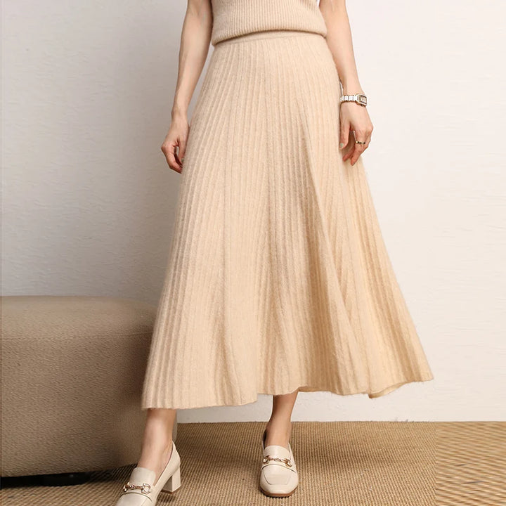 Timeless A-Line Midi Cashmere Skirt