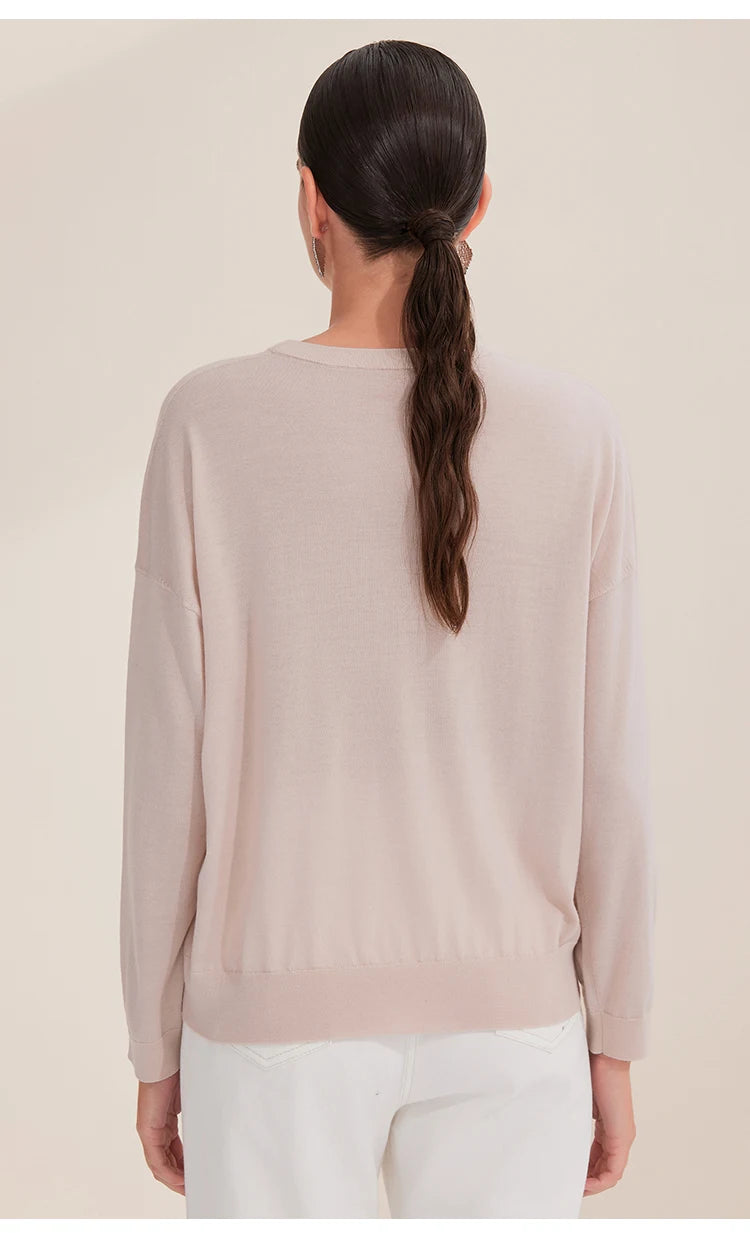 Casual Merino Wool Crew Neck Sweater