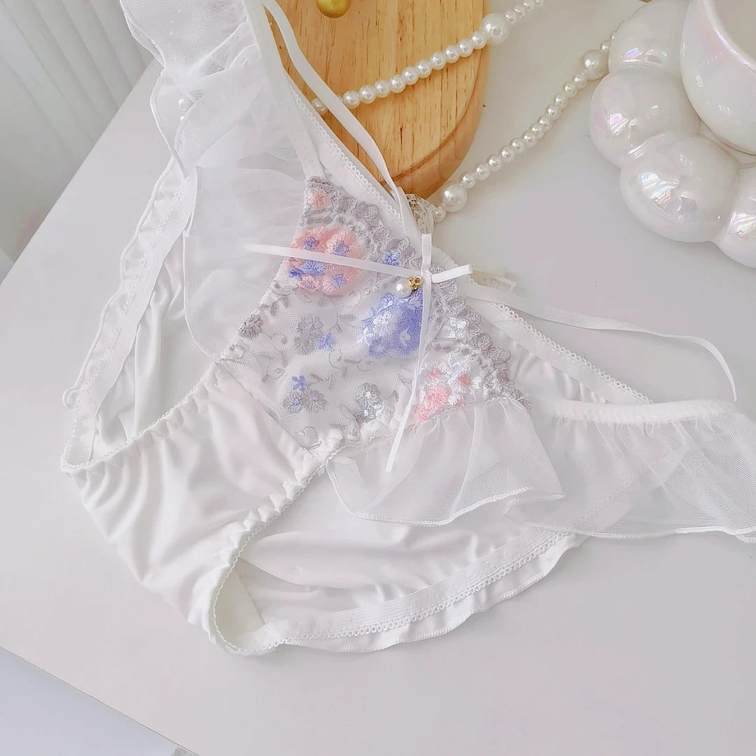 Stylish Mesh Embroidered Triangle Panties