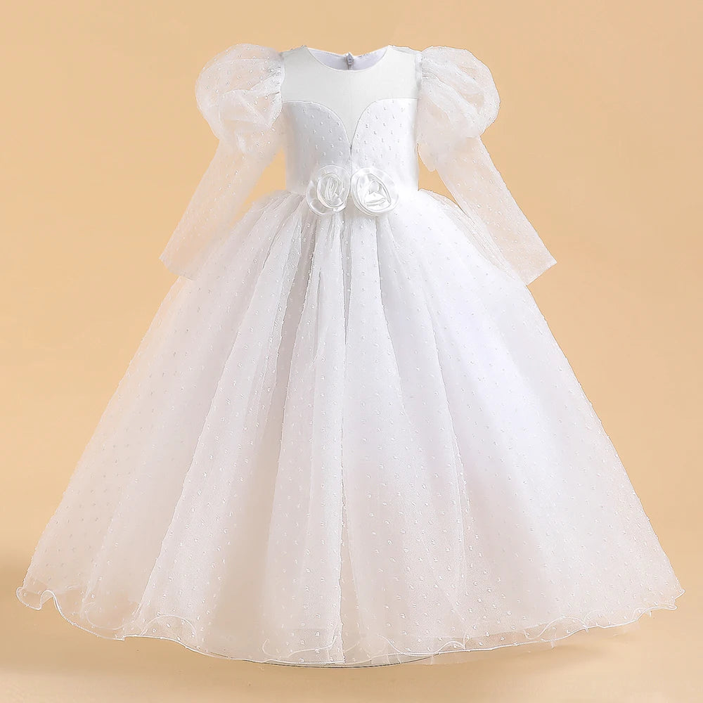 Charming Floral Belt Little Bridesmaid Dress
