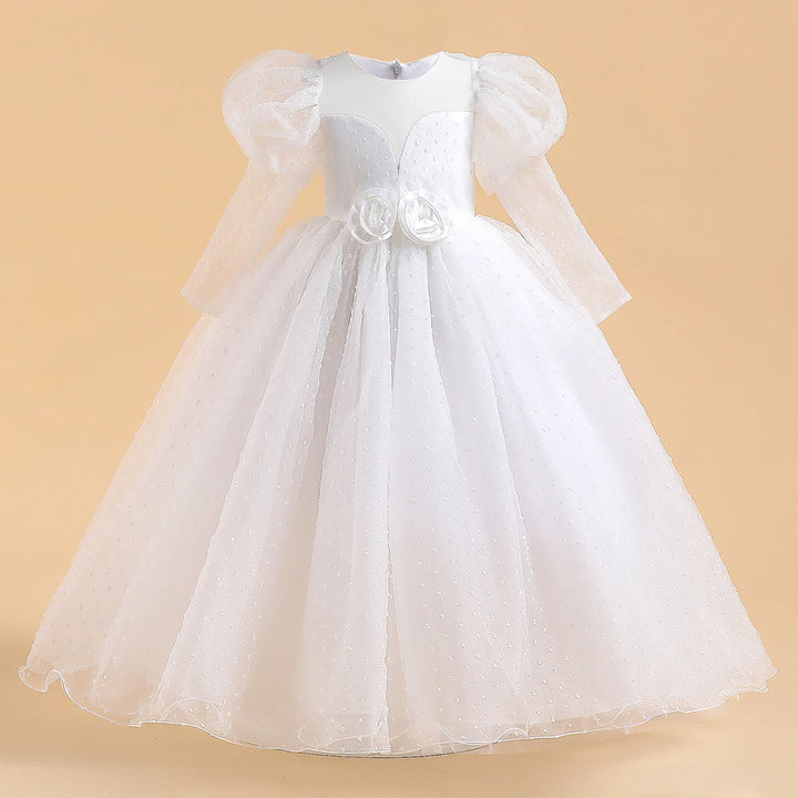 Charming Floral Belt Little Bridesmaid Dress