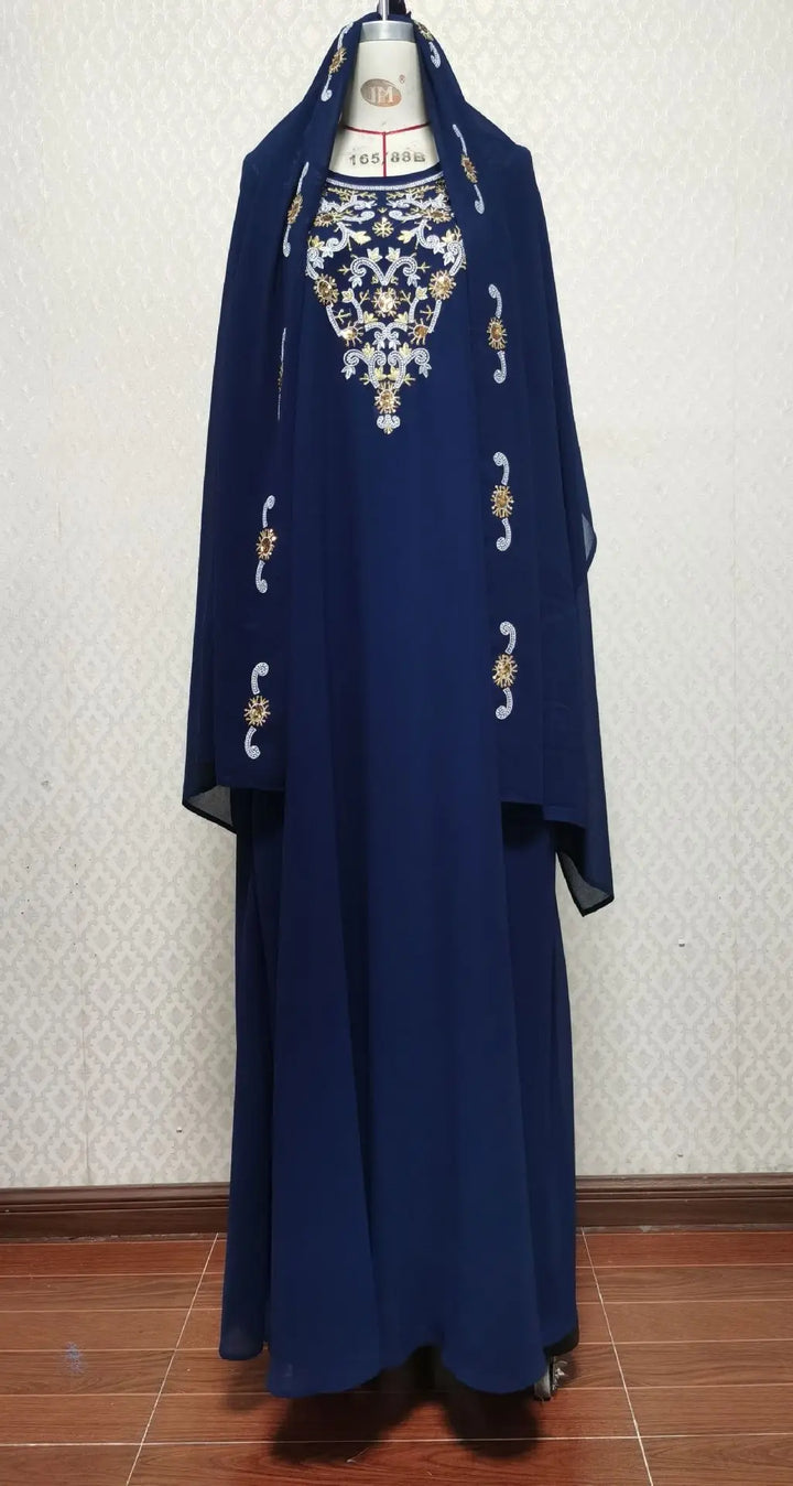 Sweet Embroidered Robe Kaftan Dress
