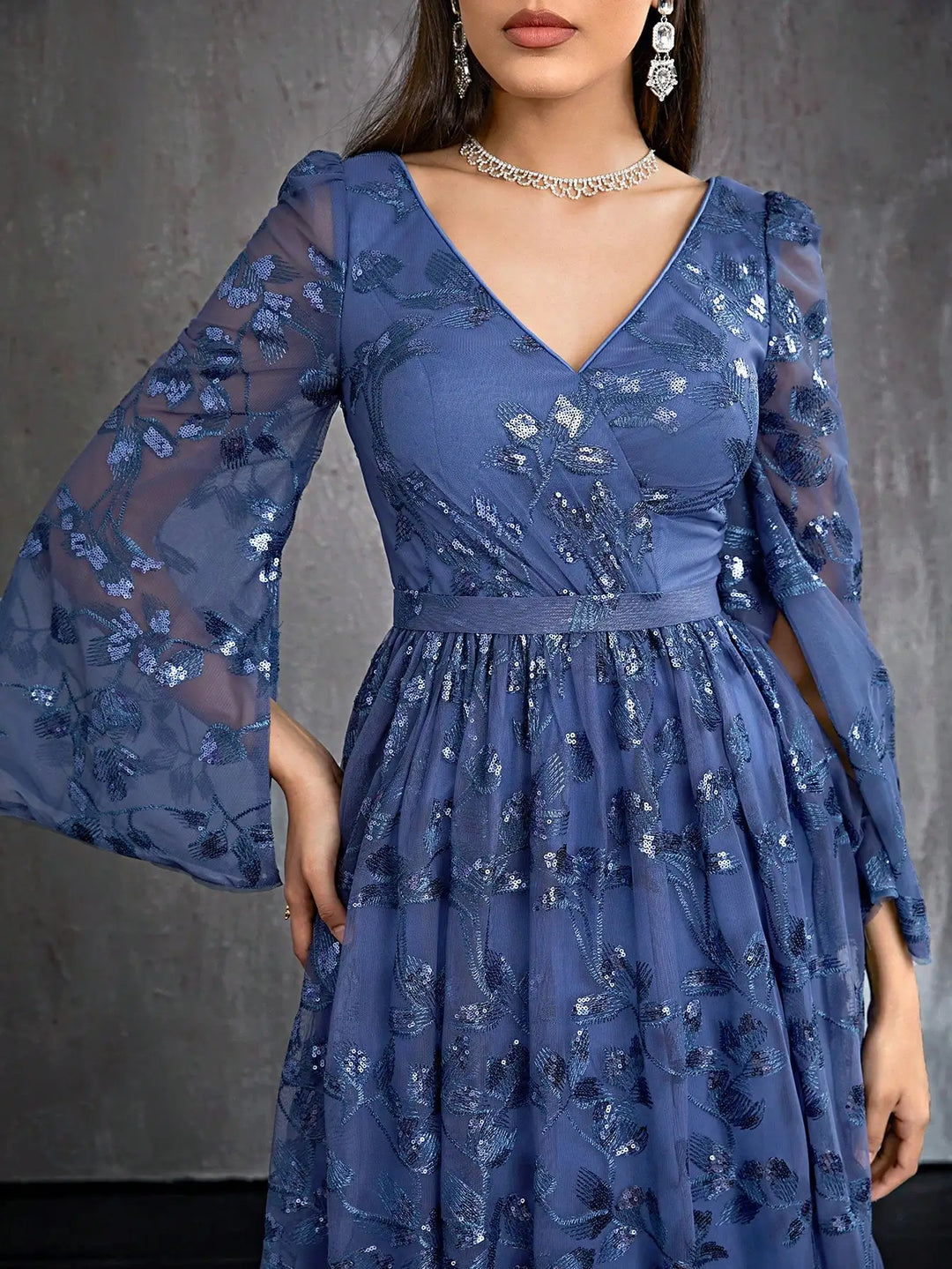 High-End Sequined Party Gown