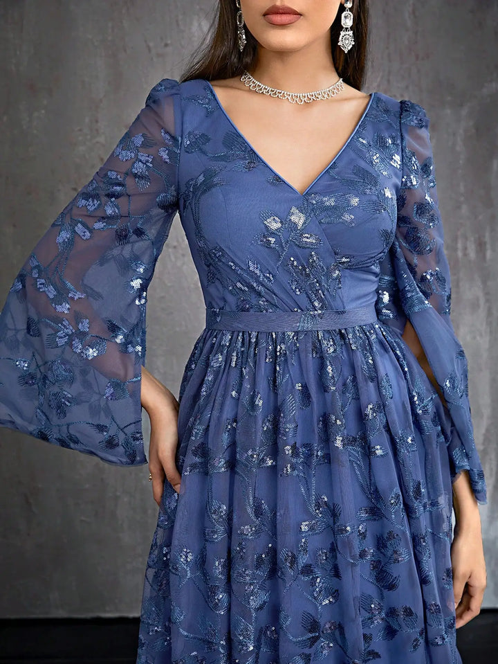 High-End Sequined Party Gown