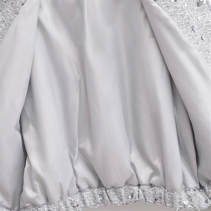 Sparkly Pure Color Sequins Short Jacket