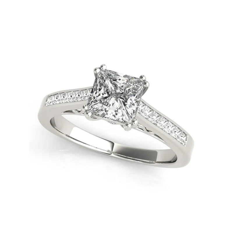 Sparkling Cut Moissanite Engagement Ring