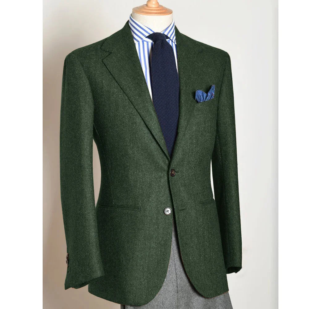 Stylish Korean Men's Herringbone Blazer