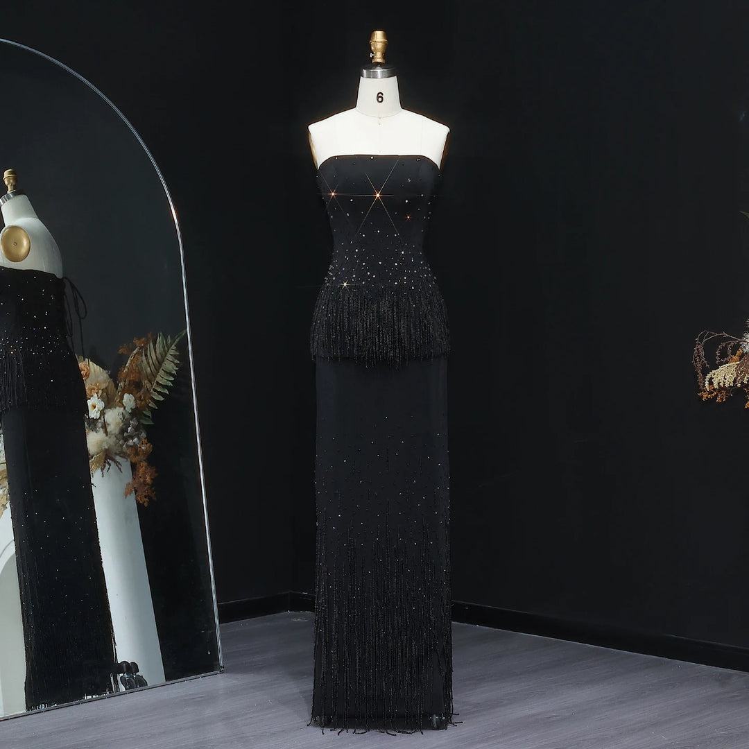 Elegant Two-Piece Arabic Beading Gown