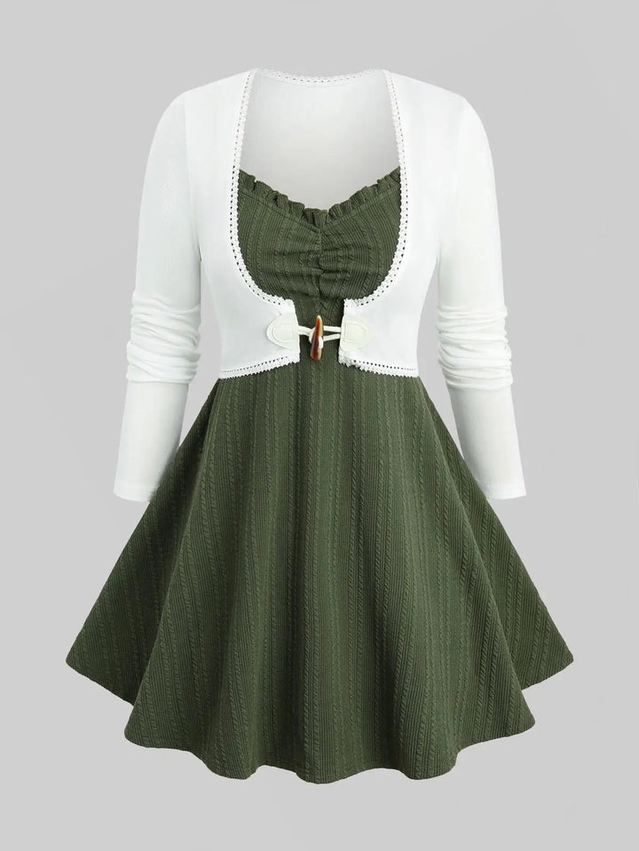 Captivating Two-Piece Ruched Blouse