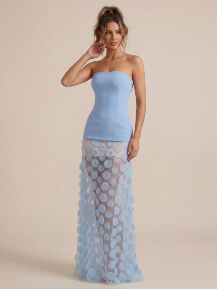Stunning Polka Dots A-Line Evening Party Dress
