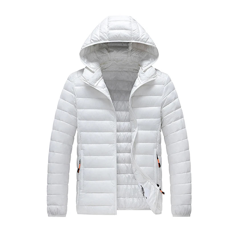 White hooded jacket on a white background