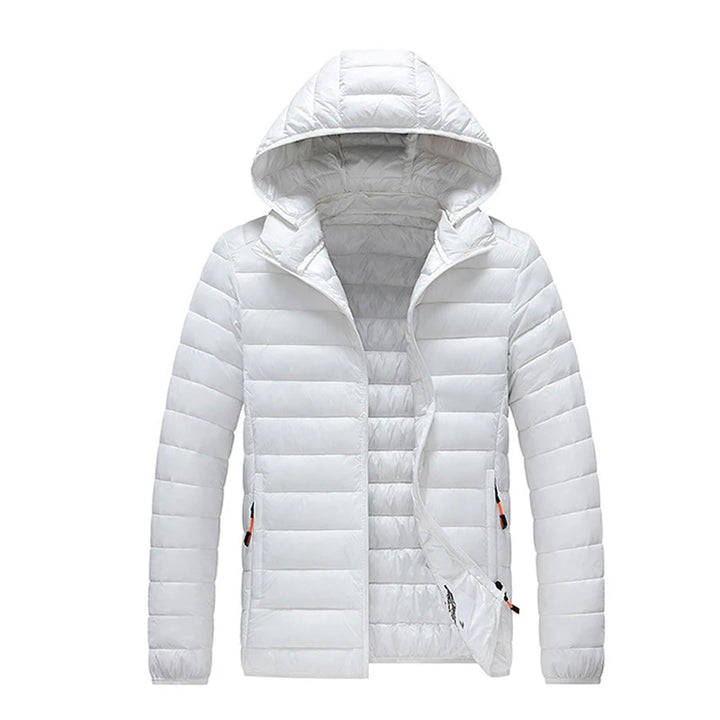 White hooded jacket on a white background