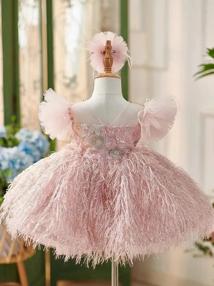 Bling Feather Baby Girls Dress