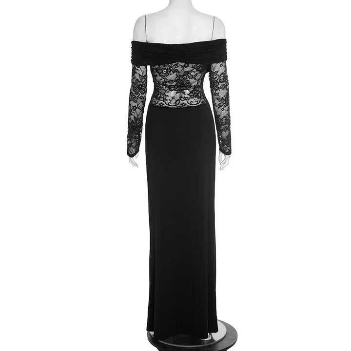 Chic Off The Shoulder Lace Maxi Dress