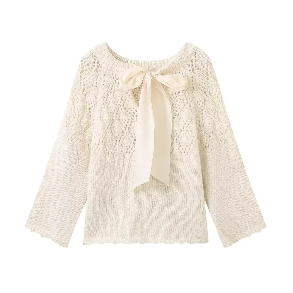 Trendy Silk Scarf Loose-Fit Sweater