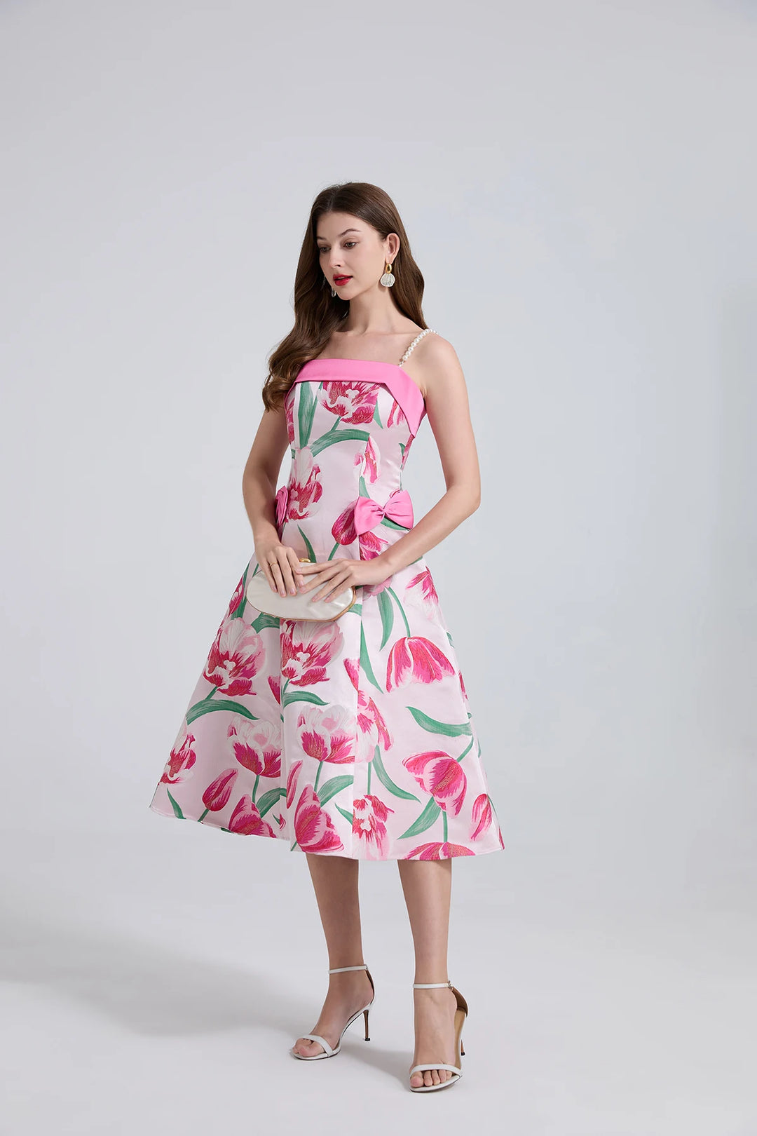 Gorgeous Bow Detail Evening Party Dress