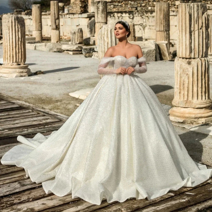Sparkling Sequins Arabian Bridal Dress