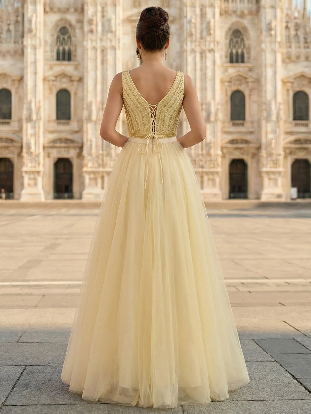 Sweet Tulle Beaded Formal Party Gown